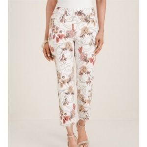 Chico's So Slimming Brigitte Floral Slim Cropped Pants